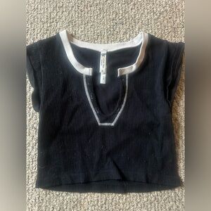 Love Tree Black and White Seamless Top